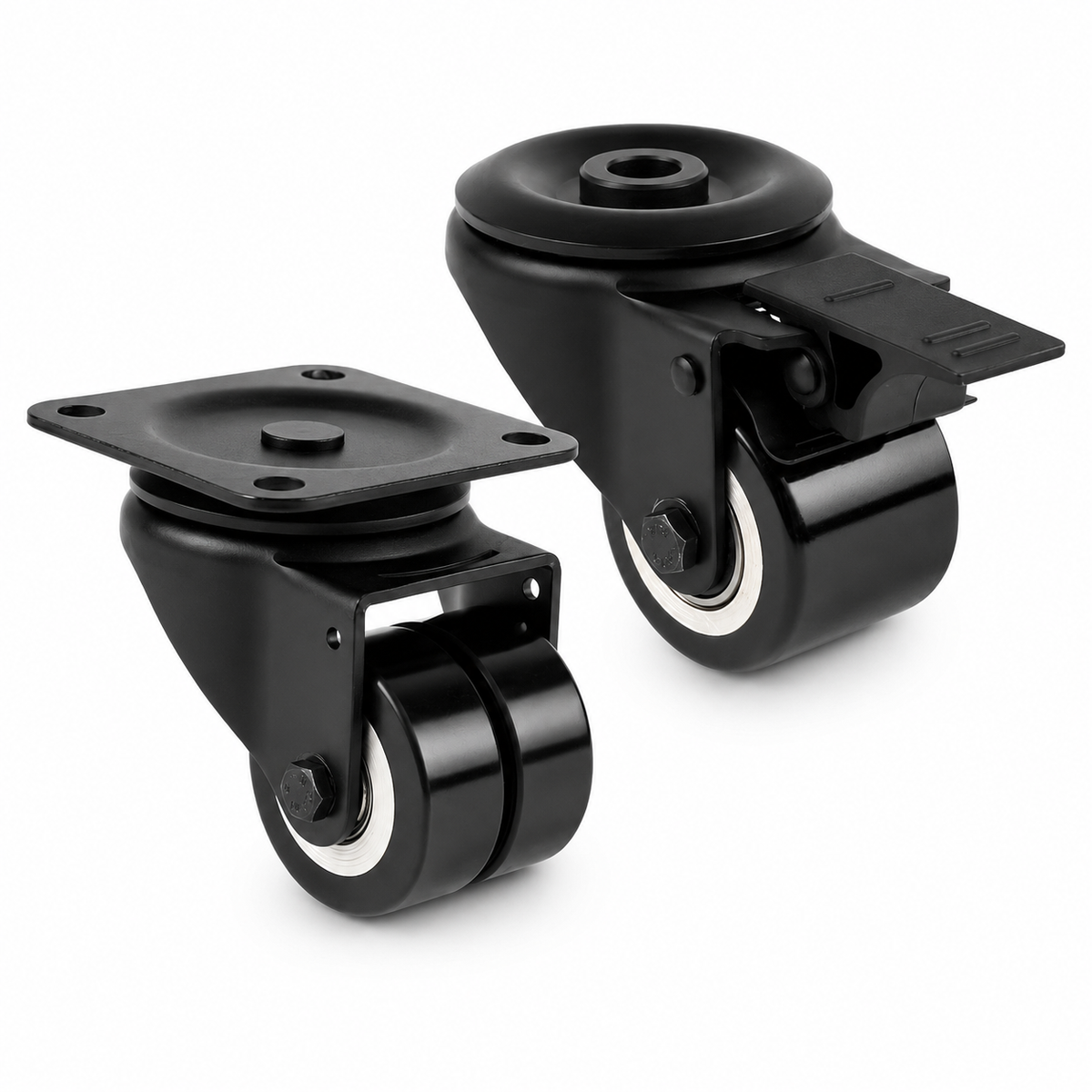 Czarne mini kółka o dużej wytrzymałości 50 mm