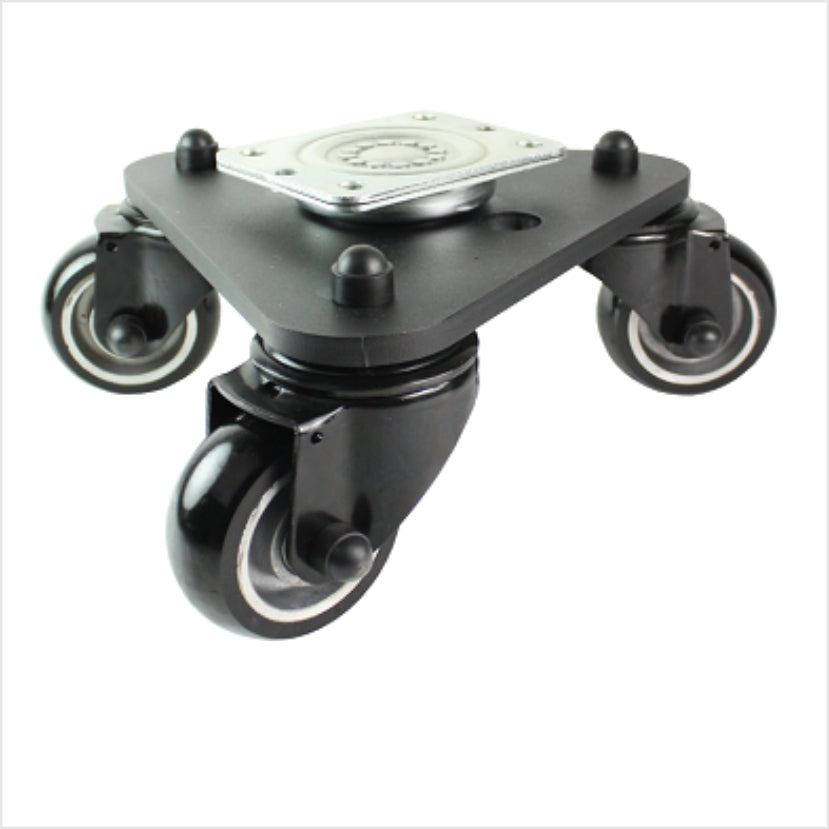 Gramofon 80 mm z 3 ekonomicznymi kółkami obrotowymi z poliuretanu, wypukłymi, czarnymi - DRT-TSB/112KBA/080/30