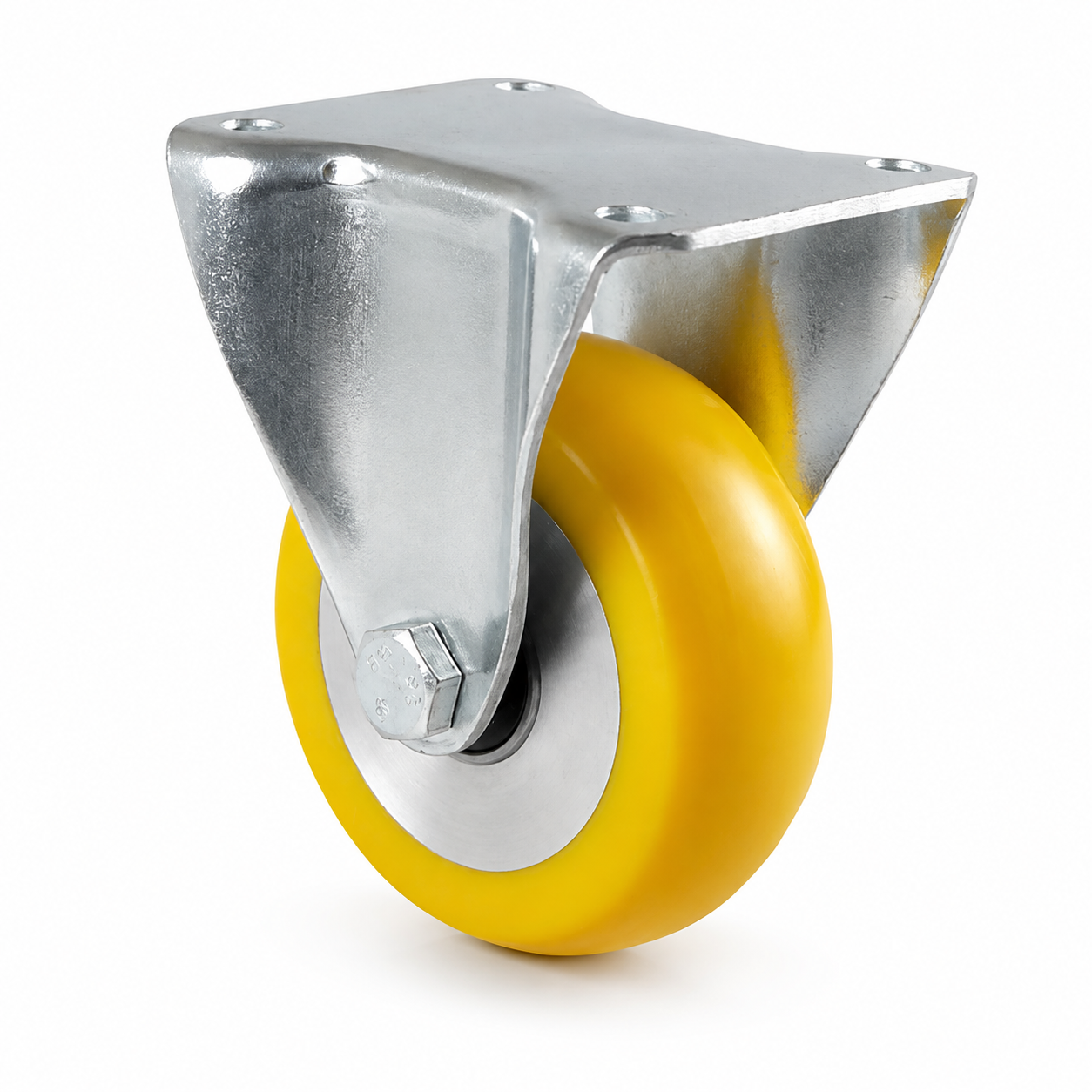 100 mm Bockrolle Polyurethan ballig