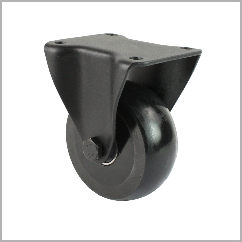 Czarne koło skrętne 80 mm z poliuretanowym kołem koronowym, łożyskiem kulkowym i płytą montażową 105x80 mm