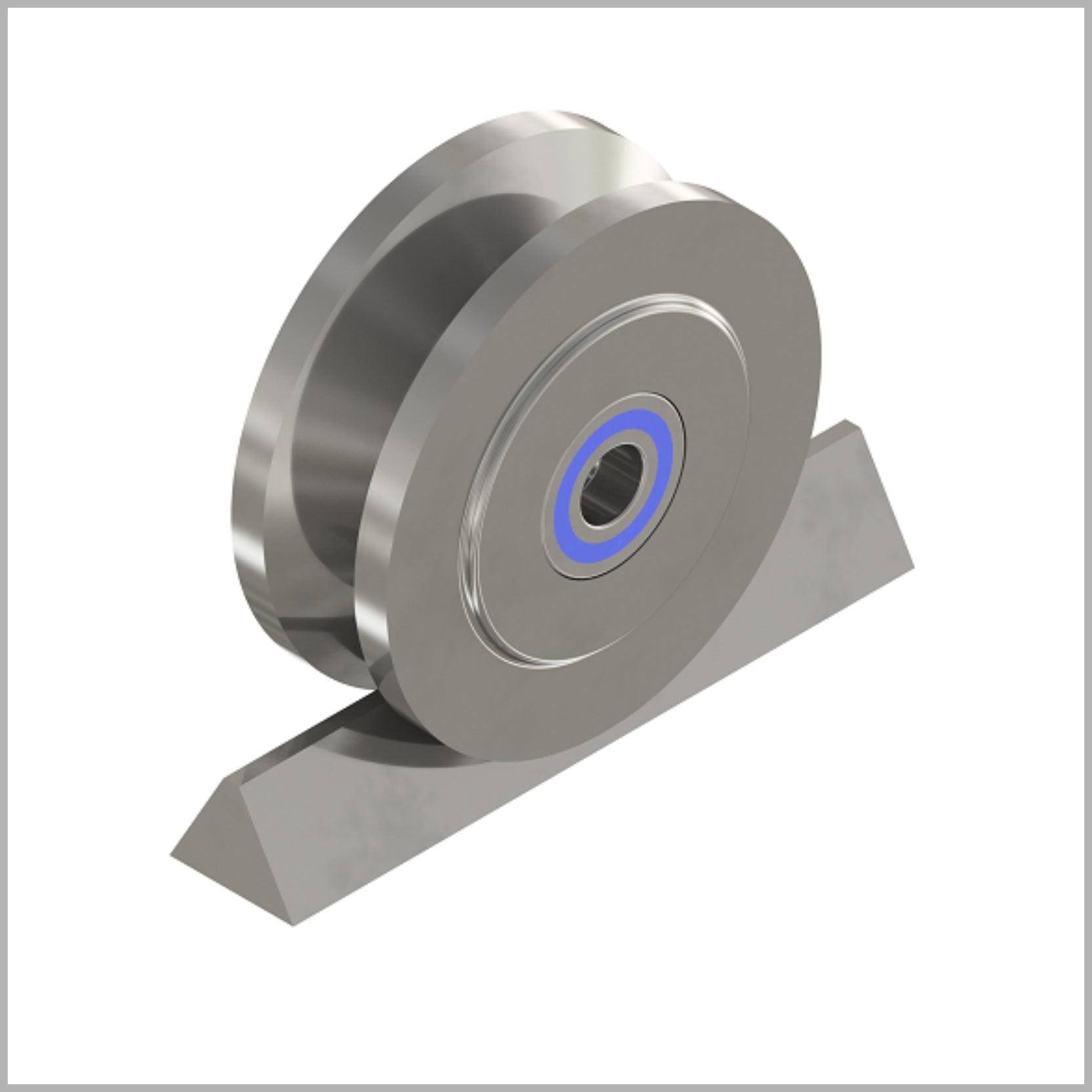 Rolka profilowa z rowkiem w kształcie litery V 125 mm, stal nierdzewna AISI304, łożysko kulkowe - DSPV-9743K/125/50/25